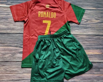 Portugal Kid's Uniform, Soccer Outfit, Jersey and Shorts, Futbol Uniform, Unbranded