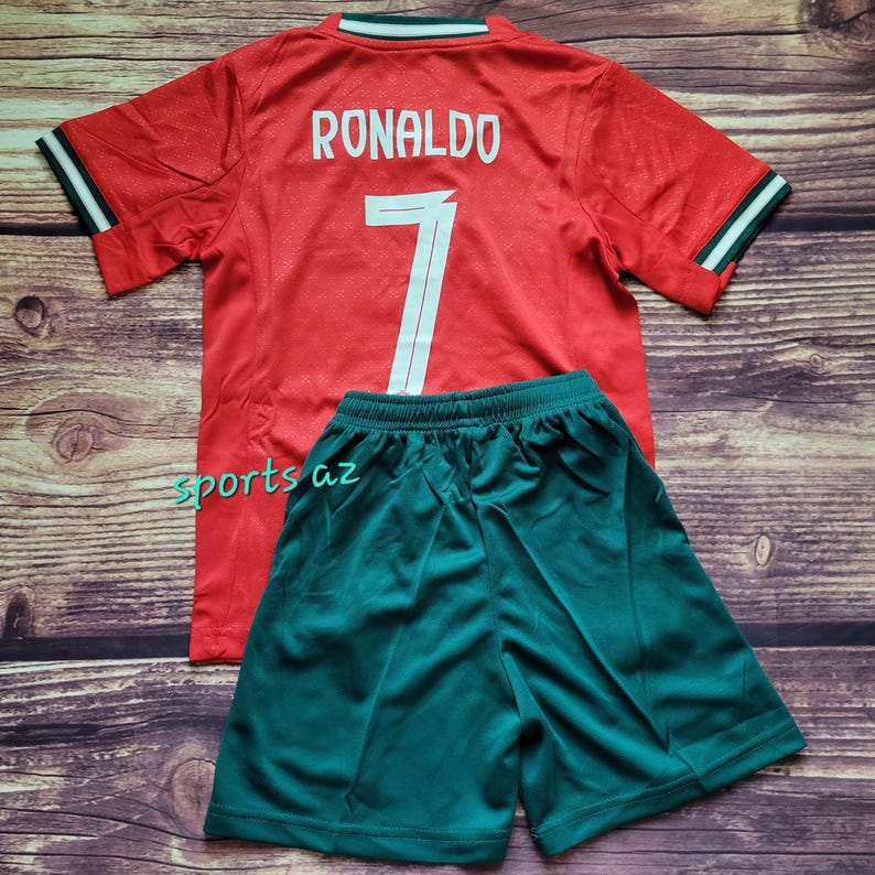 Portugal Kid's Uniform, Soccer Outfit, Jersey and Shorts, Futbol Uniform, Unbranded Home 3
