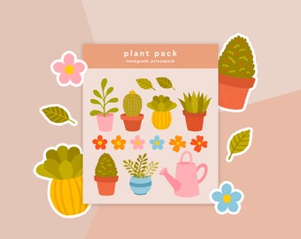 Cute Plants Digital Stickers | Digital Stickers | Goodnotes | Digital Planner