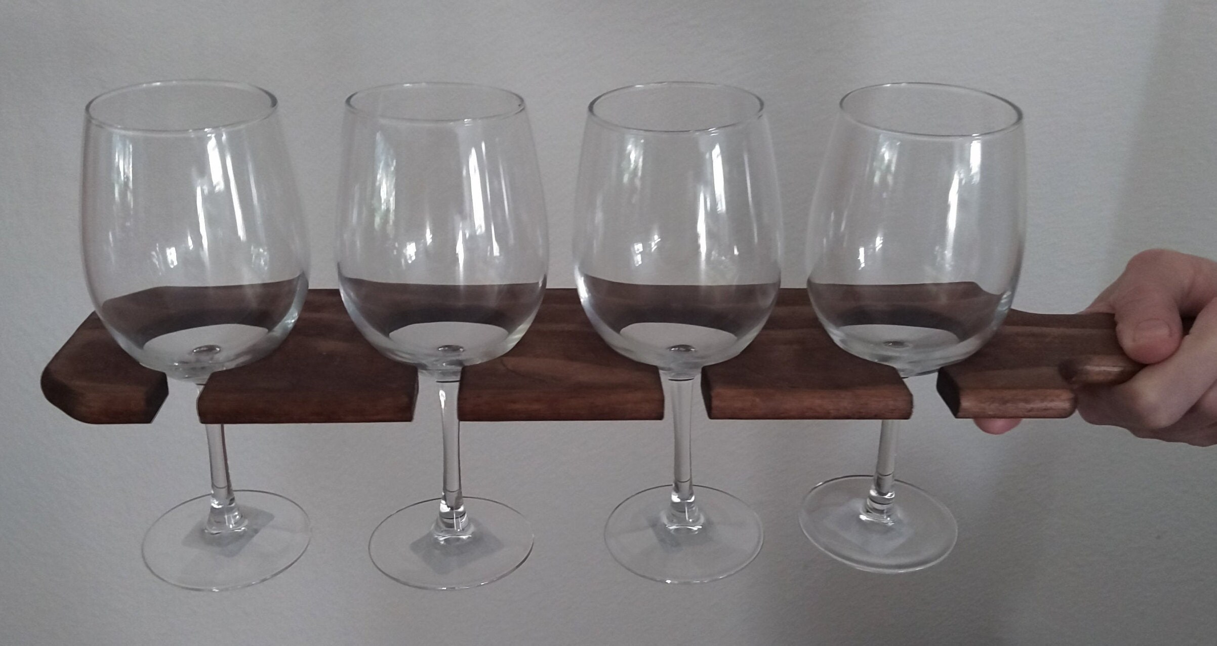 Custom Made Stem Wine Glass Flight Tasting Paddles Wine Serving Paddles