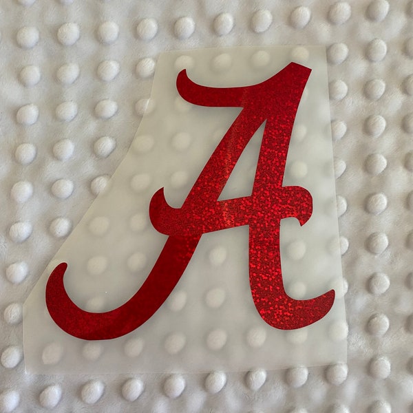 University of Alabama Crimson Tide, Red Glitter "A" Logo Decal