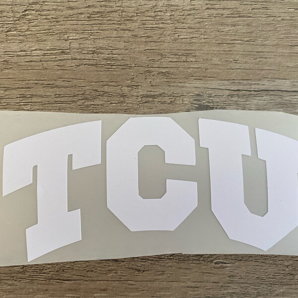 Texas Christian University - TCU Horned Frogs - Matte White Logo Vinyl Decal