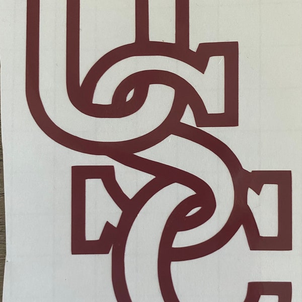 University of South Carolina USC Vertical Logo Outline Vinyl Decal