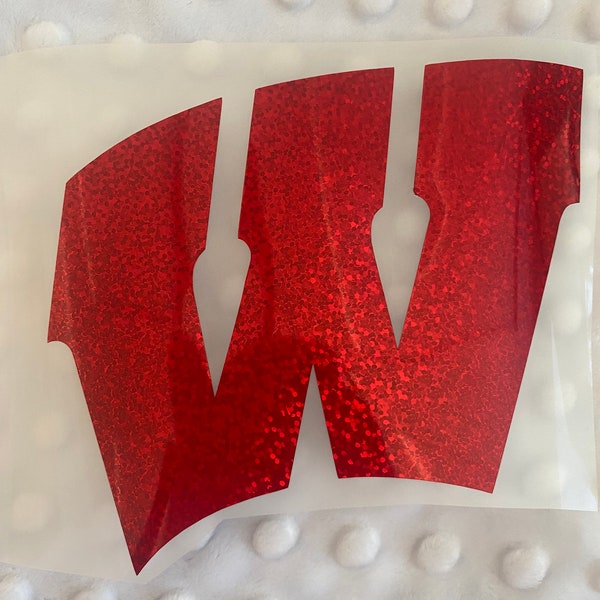 University of Wisconsin Badgers, Red Glitter "W" Logo Decal