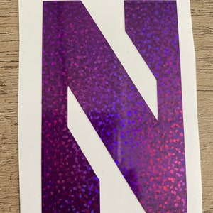 Northwestern University Wildcats - Purple Glitter "N" Logo Vinyl Decal