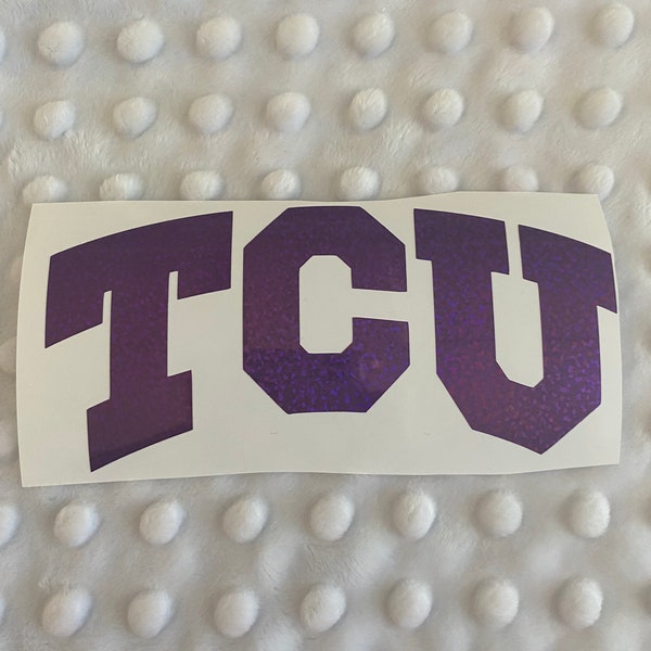 Texas Christian University - TCU Horned Frogs - Purple Glitter Logo Vinyl Decal