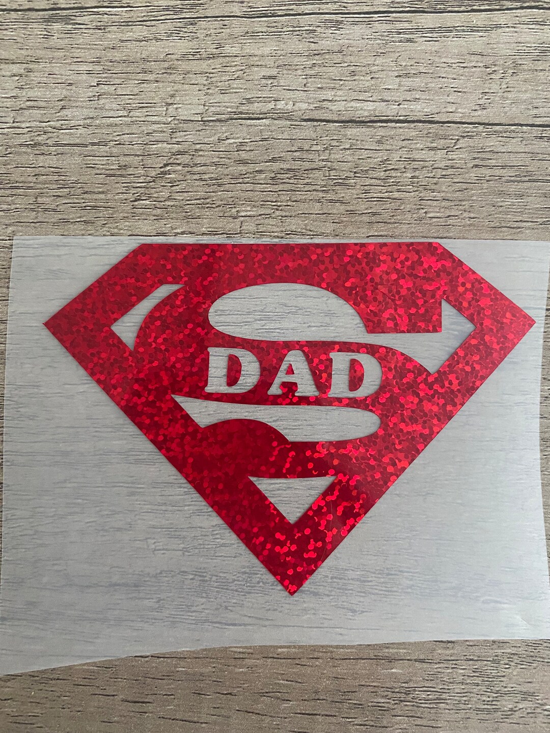 Super Dad Red Glitter Outline s Logo Decal - Etsy