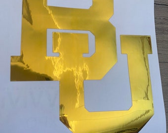 Baylor University Bears Gold "BU" Logo Vinyl Decal