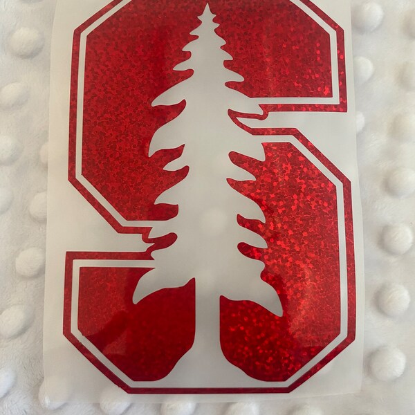 Stanford University Cardinals, Red Glitter "S" Logo Decal