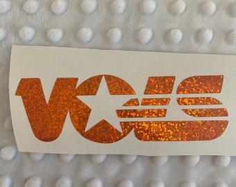 University of Tennessee Volunteers, Orange Glitter "Vols" Logo Decal