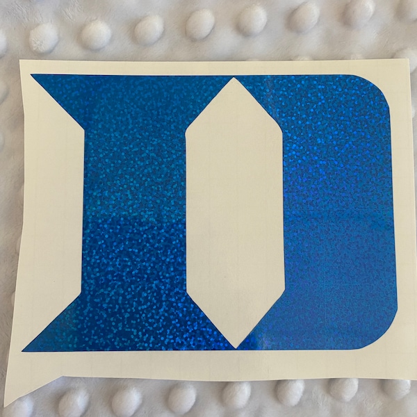 Duke University Blue Devils - Blue Glitter "D" Logo Vinyl Decal