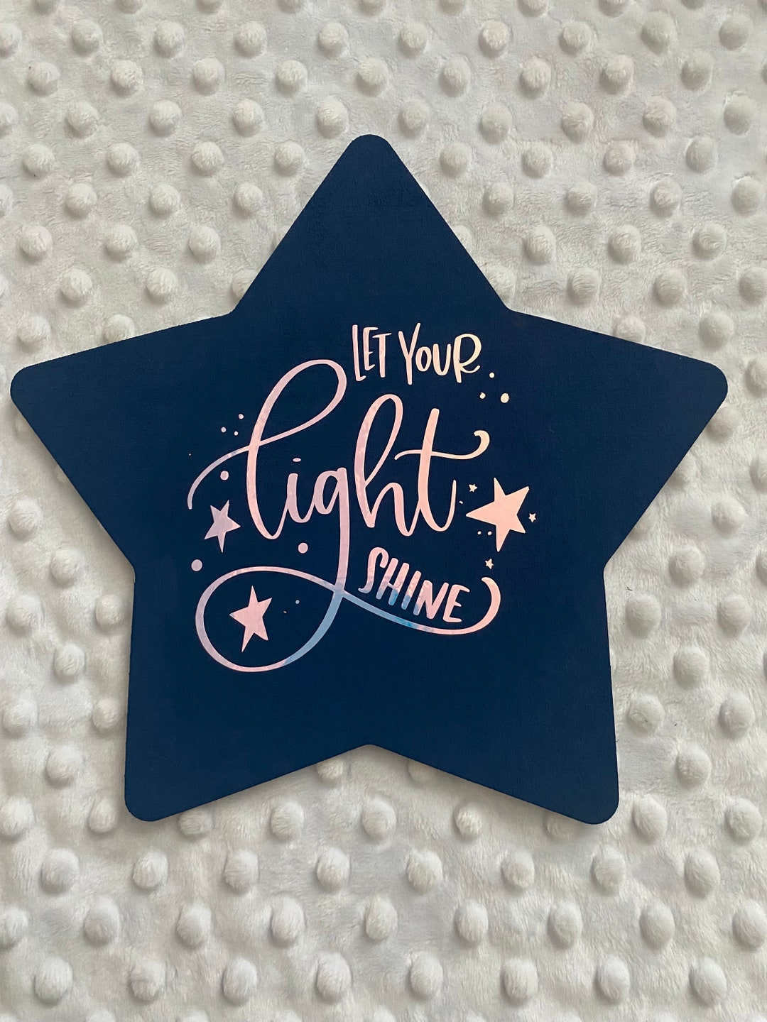 Let Your Light Shine Navy Blue Wood Wall Hanging With Etsy