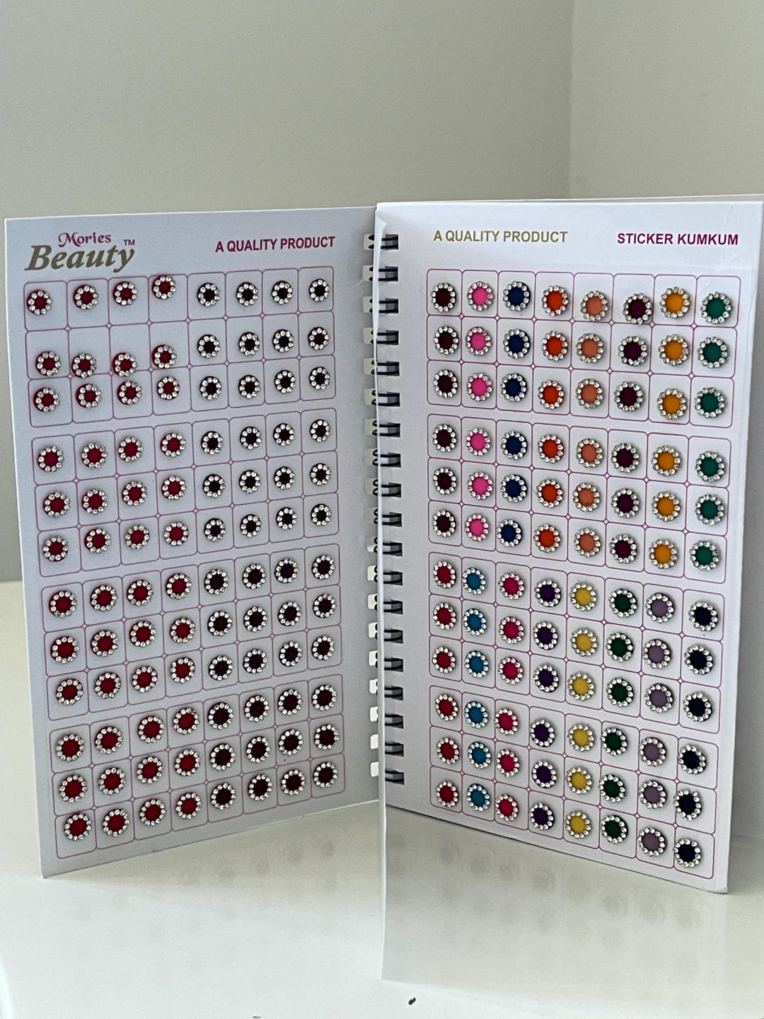 Indian Multicoloured Bindi Book With Silver Gemstones With Different ...