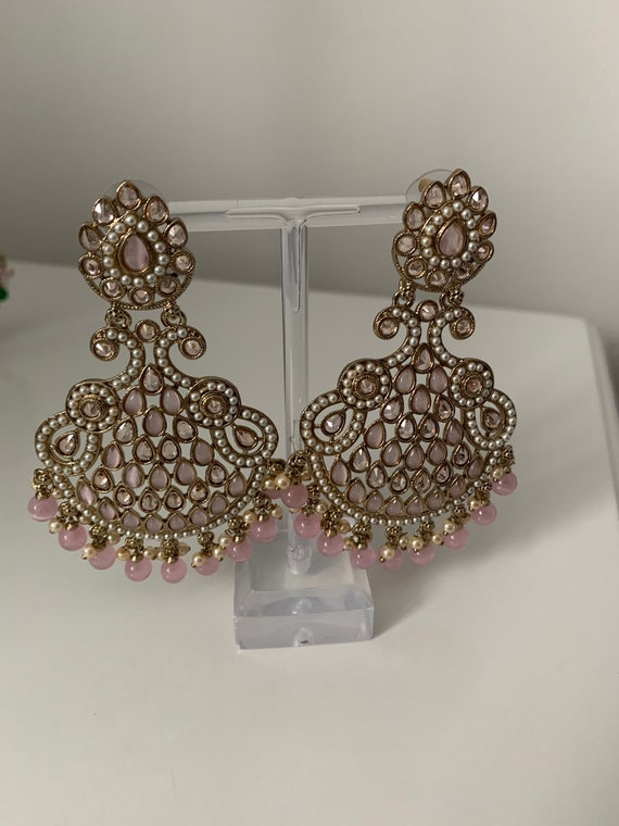 pink earrings colourful statement earrings
