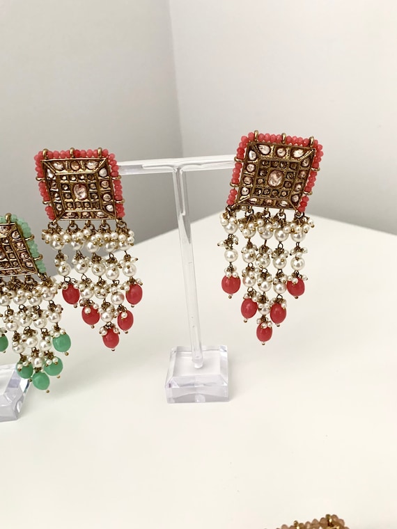 Peach statement deals earrings