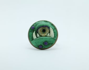 tiny monster ring cartoon monster creepy halloween one of a kind
