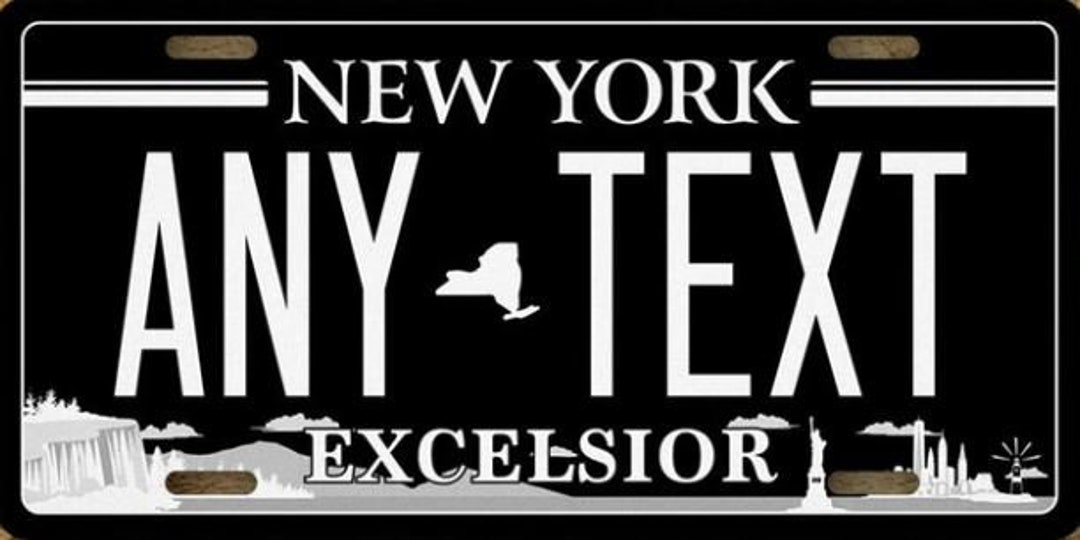 Personalized Blackedout New York Excelsior Novelty License Plate