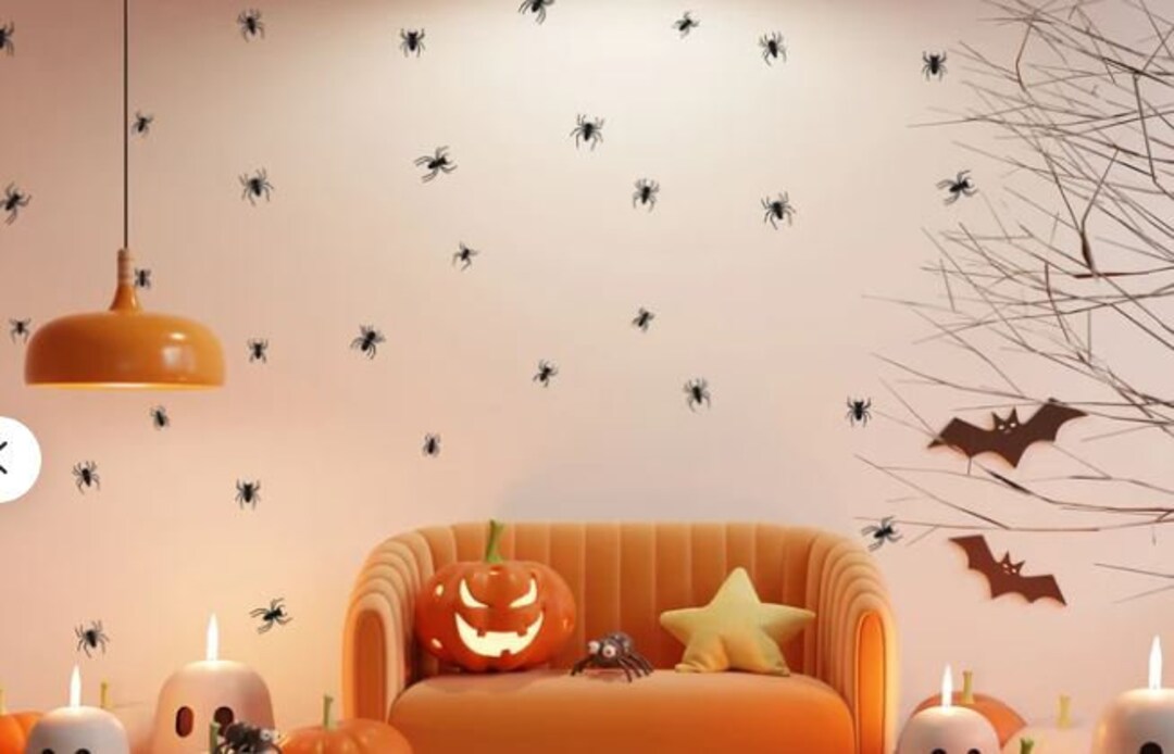 Crawling Spiders Wall Decals / Halloween Stickers Set of 12 Etsy