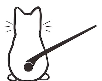 Cartoon Kitty Cat Wiper Heckscheibenaufkleber / Autoaufkleber / Autoaufkleber