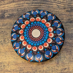 Mandala Dot Painted Wood &quot;Rock&quot;