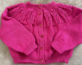 Handmade baby cardigan pink