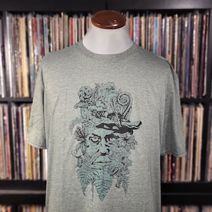 Green Man |  Spooky Art |  Man of the Woods |  Celtic Mythology Crew Neck Shirt | Cryptozoology | Pagan Tee by Happy Nerdy/HappyNerdyShirtCo