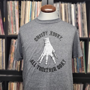 CHEAP Sample! - Spooky Hand Thing Shirt | Funny HandmadeTee - Unisex Large -  Blue