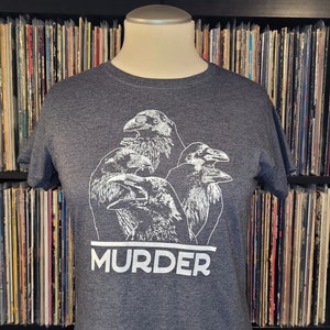 Murder (of crows) | Spooky Art | Goth Shirt | Witchy Gifts | Handmade Tee | Bird Lover | True Crime Present by Happy Nerdy/HappyNerdyShirtCo