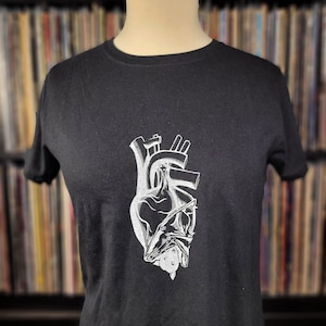 Bat/Heart |  Spooky Crewneck Shirt |  Goth Gifts | Handmade Gothic Tee |  Horror Art | Halloween gift by Happy Nerdy/HappyNerdyShirtCo