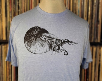 Nautilus | Spooky Art | Animal Tee | Cephalopod Gift | Underwater Themed Comfy T-shirt | Weird animals by Happy Nerdy/HappyNerdyShirtCo