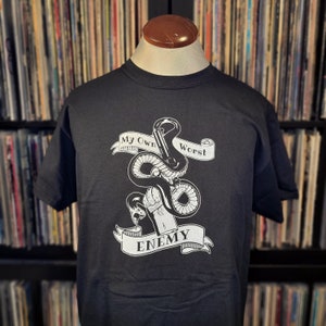 CHEAP Sample! - My Own Worst Enemy | Tattoo Style Shirt - Unisex Large -  Black