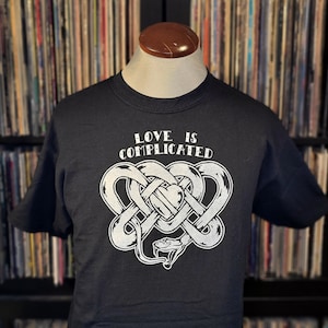 CHEAP Sample! - Love Is Complicated | Tattoo Style Shirt - Unisex Large -  Black