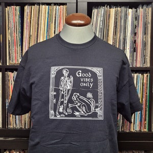 Good Vibes Only | Medieval Art Shirt | Funny HandmadeTee | Silly Frog Shirt | Spooky Gift by Happy Nerdy/HappyNerdyShirtCo