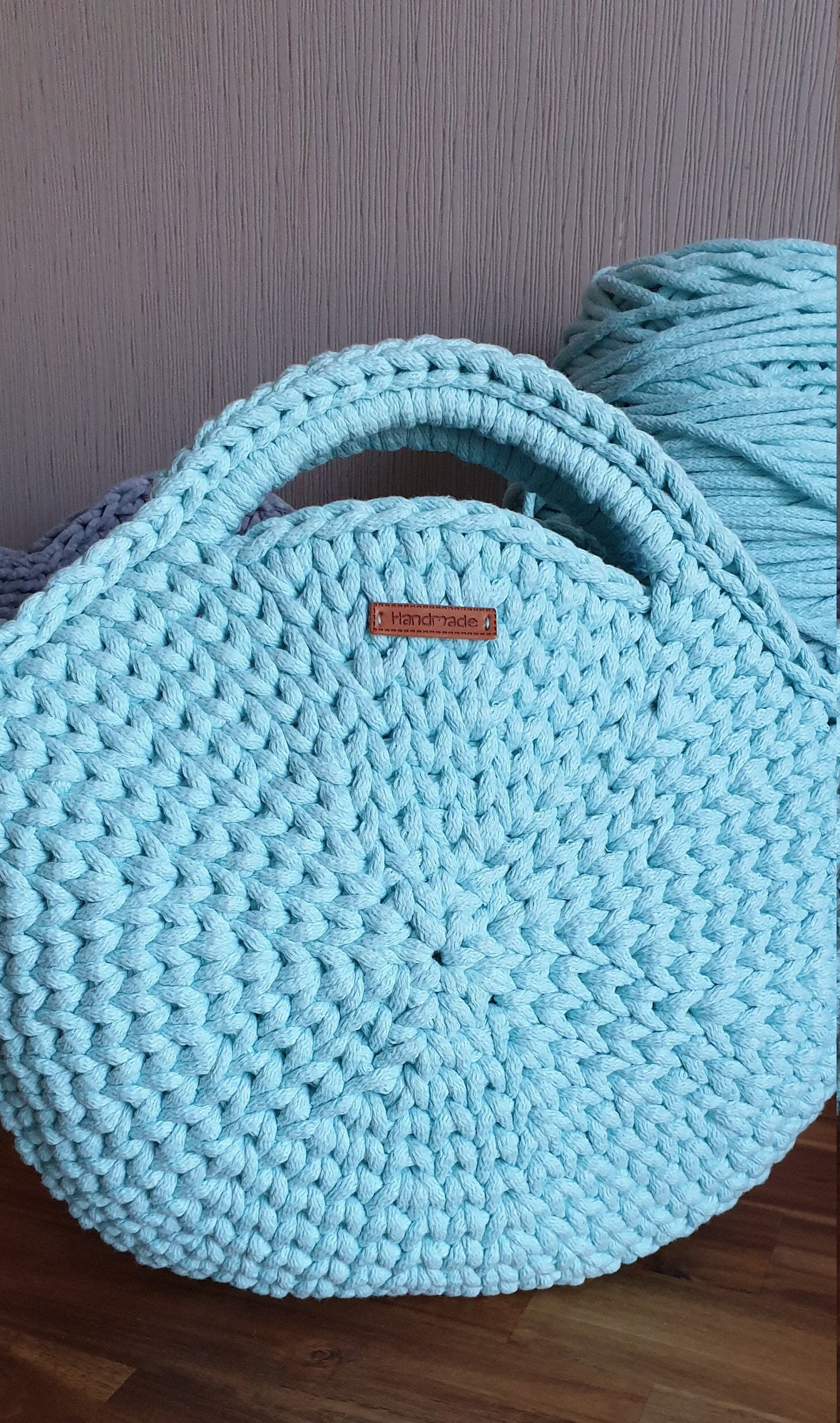 Crochet Summer Cotton Bag Market Bag Handmade Rope Yarn - Etsy UK