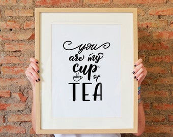 Tea Lover Print, Kitchen Wall Art, Tea Typography, Kitchen Wall Decor, Tea Love Print, Tea Printable, Tea Cup Print, Kitchen Tea Print Art