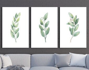 Eucalyptus Print Set of 3, Modern Botanical Print Set of 3, Eucalyptus Wall Art, Botanical Printable Wall Art, Eucalyptus Digital Download