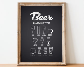 Beer Print , Beer Poster, Beer Art, Beer Lover Gift, Bar Print, Bar Poster, Bar Art, Kitchen Print, Kitchen Printable, Kitchen Art, Man Cave