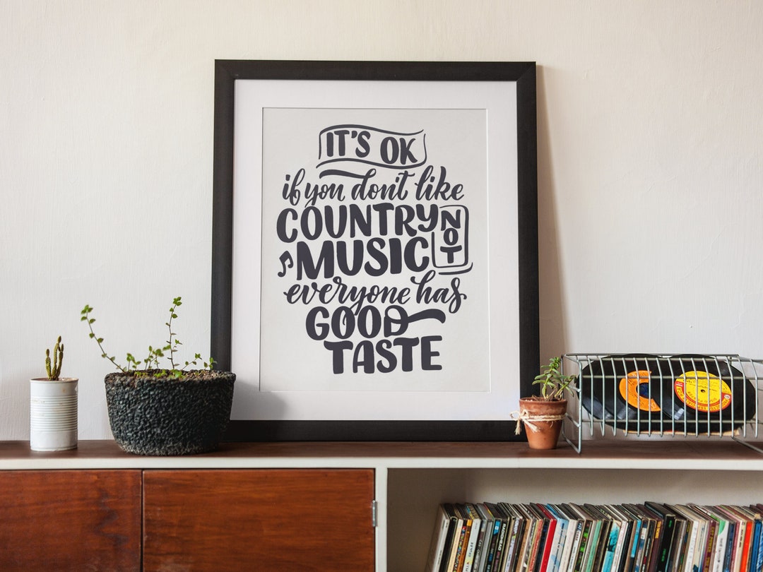 Country Music Wall Art Music Print Black and White Etsy
