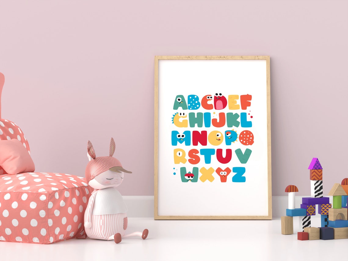 Nursery Alphabet Print Nursery Alphabet Printable Nursery Etsy