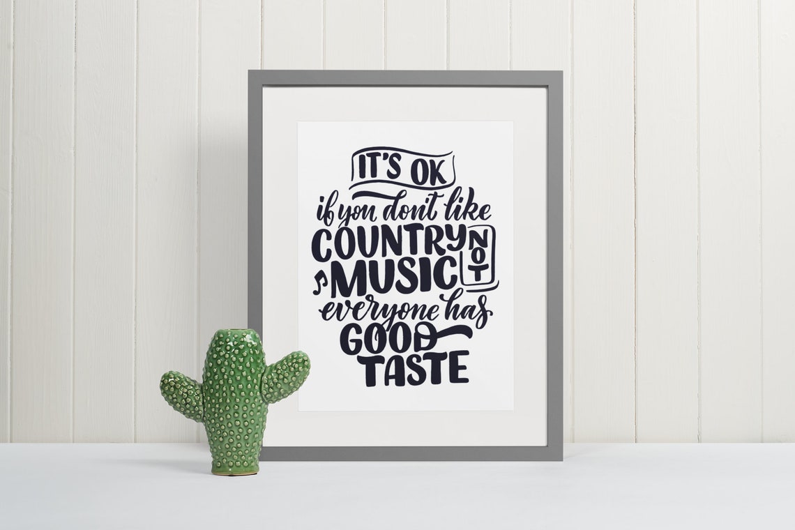 Country Music Wall Art Music Print Black and White Etsy