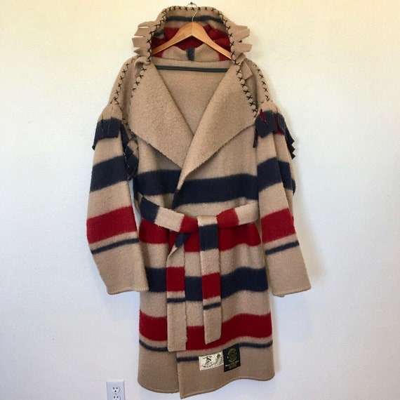 Vintage 80s Five Point Blanket Coat Mens LG Earlys
