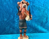 Native American Hopi Mudhead Kachina Katsina doll carving Signed Ted Namingha