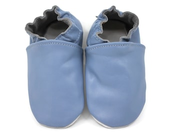 Soft Sole Baby and Toddler Periwinkle Leather Bootie Crib Shoe -Girls-