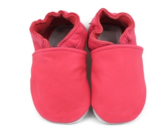 Soft Sole Baby and Toddler Hot Pink Leather Bootie Crib Shoe -Girls-