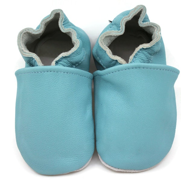 Soft Sole Baby and Toddler Light Blue Bootie Crib Shoe -Unisex-