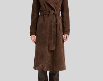 Vintage 1960s Super Suede Long Coat W Belt (vintage / Gloria / 60s 