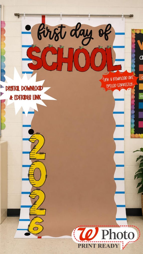 Back to school backdrop banner template- Walgreens Edition