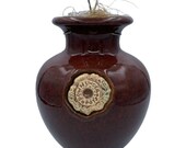 Down Under Pot Upside Down Hanging Pot Burgundy 8.5 Tall Pottery Garden
