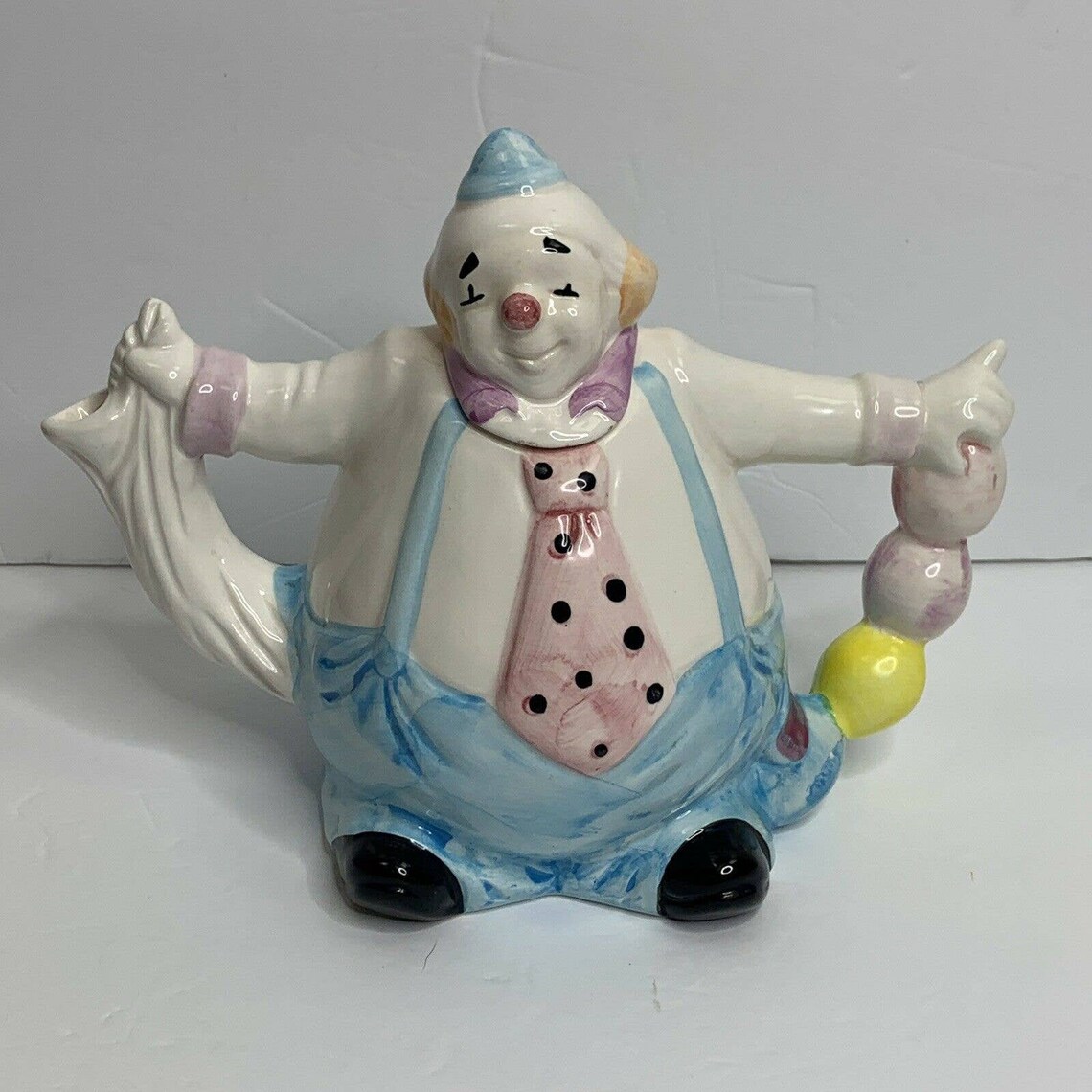 Vintage Clown Pastel Ceramic Teapot Etsy