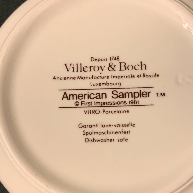 Vintage Villeroy /& Bock American Sampler Trinket Box 1981